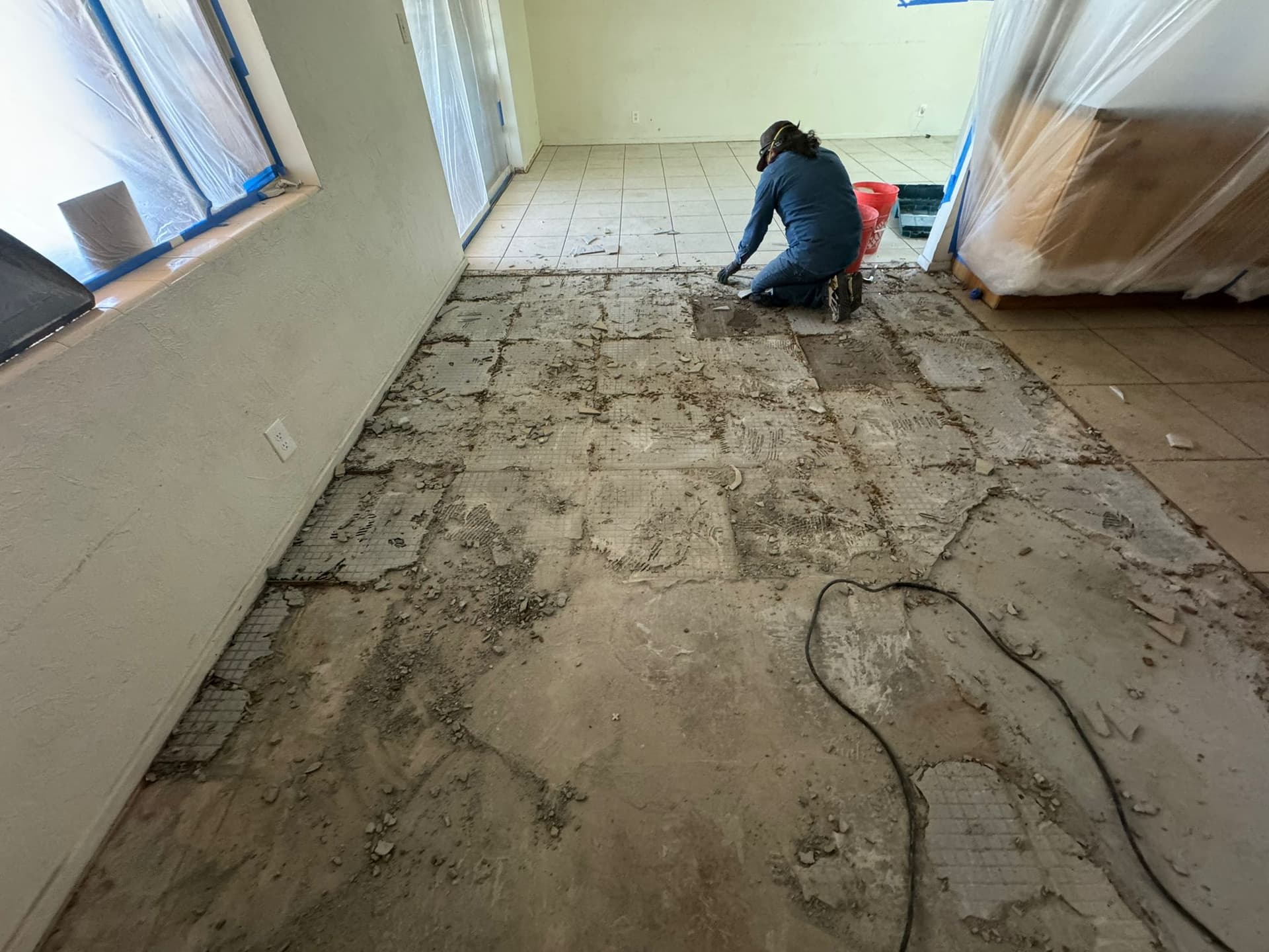 Gallery photos for Full Home Tile Demo and Marble-Look Floor Installation: Image #1