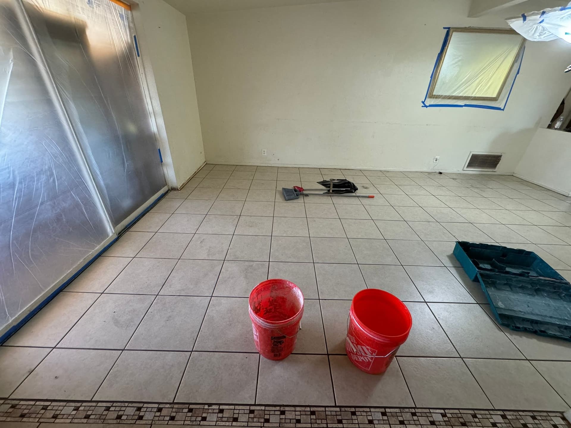 Full Home Tile Demo and Marble-Look Floor Installation image