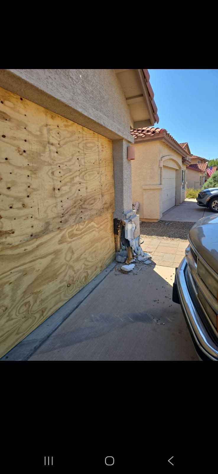 Garage Restoration After Vehicle Impact in Arizona